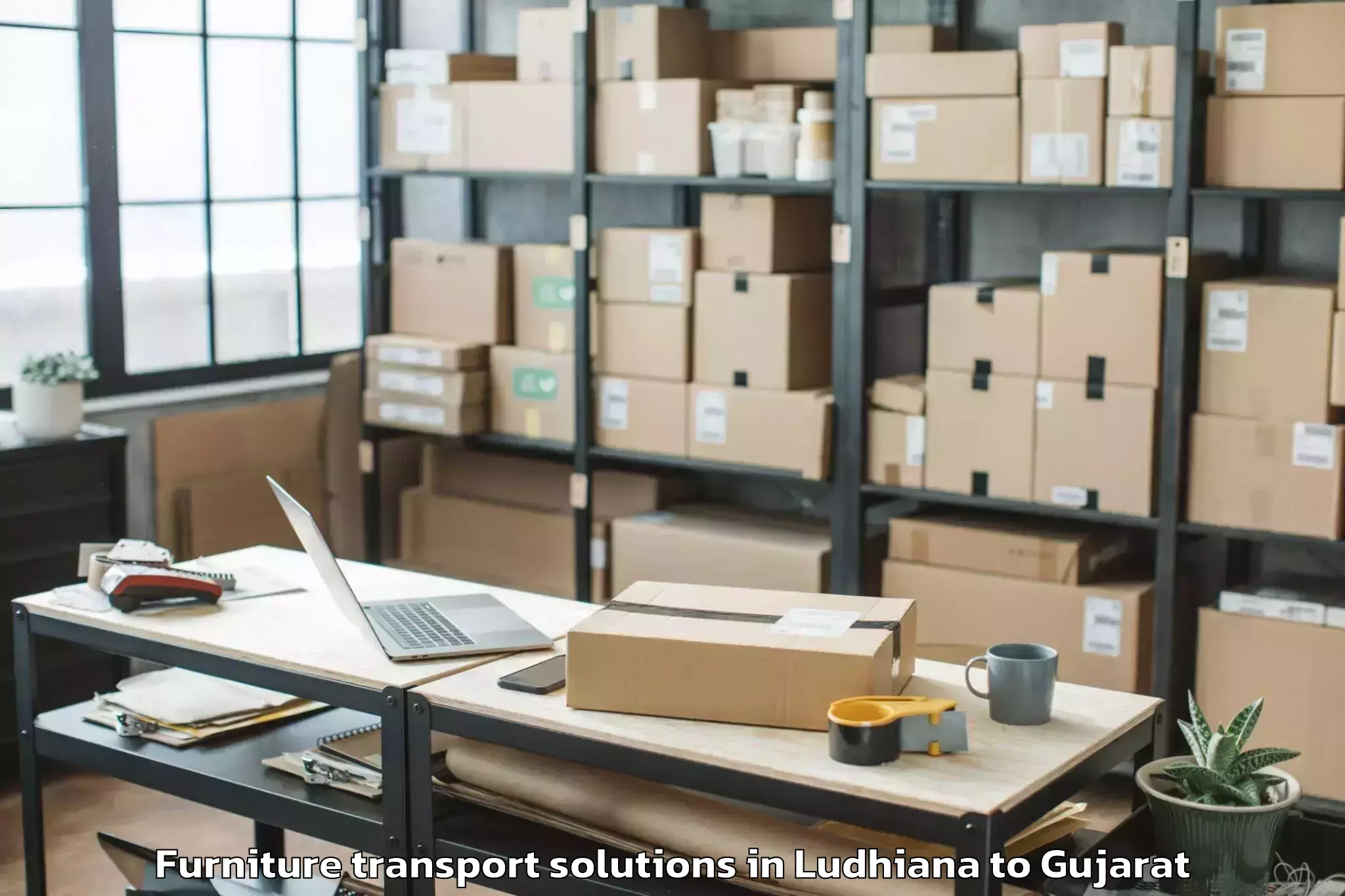 Trusted Ludhiana to Santalpur Furniture Transport Solutions